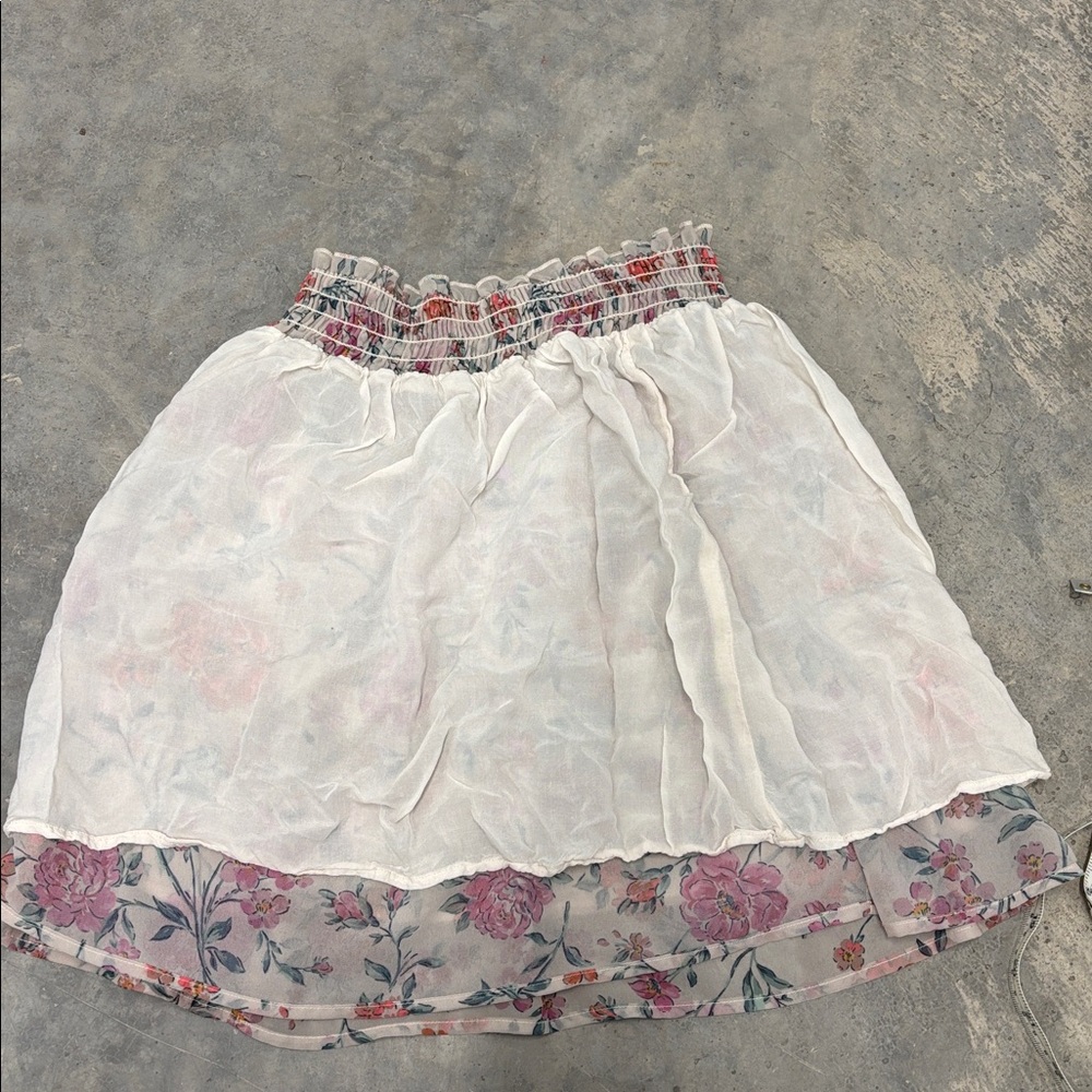 Anthropologie Saltwater Luxe Floral Pastel Flowy Mini Skirt - Picture 6 of 9